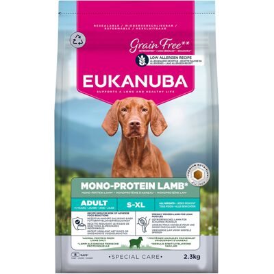 Dubbelpak: 2x2,3kg Eukanuba Special Care Mono-Protein Adult Lam Hondenvoer droog Dubbelpak: 2x2,3kg Eukanuba Special Care Mono-Protein Adult Lam Hondenvoer droog