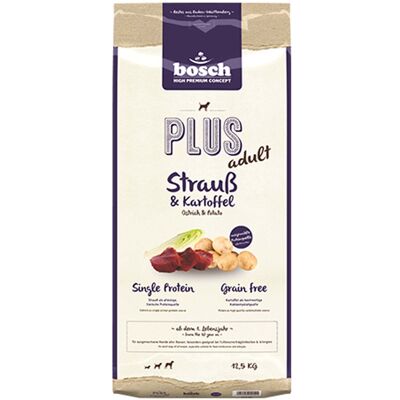 12,5kg bosch Plus Struisvogel & Aardappel Hondenvoer 12,5kg bosch Plus Struisvogel & Aardappel Hondenvoer