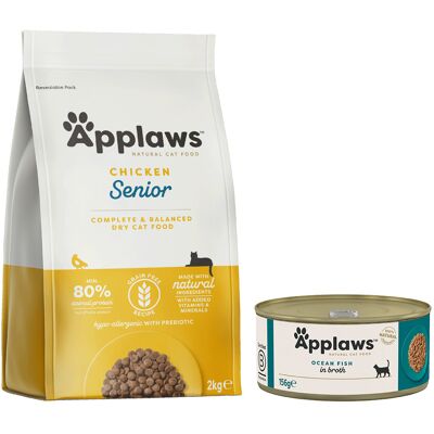 2kg Senior Kip + 6x156g Zeevis Applaws Droog- en Natvoer Kattenvoer 2kg Senior Kip + 6x156g Zeevis Applaws Droog- en Natvoer Kattenvoer