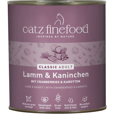 catz finefood Blik 6 x 800 g Kattenvoer - Lam & Konijn catz finefood Blik 6 x 800 g Kattenvoer - Lam & Konijn