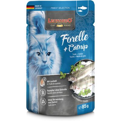 16x85g Finest Selection Zakjes Forel & kattenkruid Leonardo Kattenvoer 16x85g Finest Selection Zakjes Forel & kattenkruid Leonardo Kattenvoer