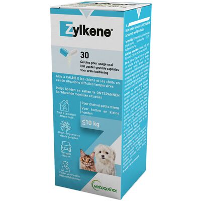 Vetoquinol 30 stuks (75 mg) - Zylkene Capsules voor hond & kat < 10 kg Vetoquinol 30 stuks (75 mg) - Zylkene Capsules voor hond & kat < 10 kg
