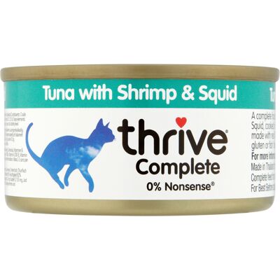 12x75g Adult Wet Complete Tonijn met Garnalen & Inktvis Thrive Kattenvoer 12x75g Adult Wet Complete Tonijn met Garnalen & Inktvis Thrive Kattenvoer