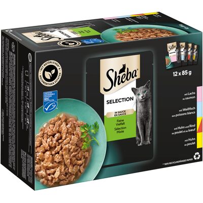 48x85g Selection in Sauce Fijne veelvoud Sheba Kattenvoer 48x85g Selection in Sauce Fijne veelvoud Sheba Kattenvoer
