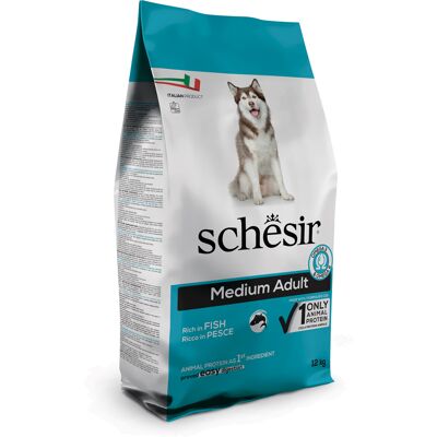 12 kg Schesir Dog Dry Medium/Large Maintenance Fish Droog Hondenvoer 12 kg Schesir Dog Dry Medium/Large Maintenance Fish Droog Hondenvoer