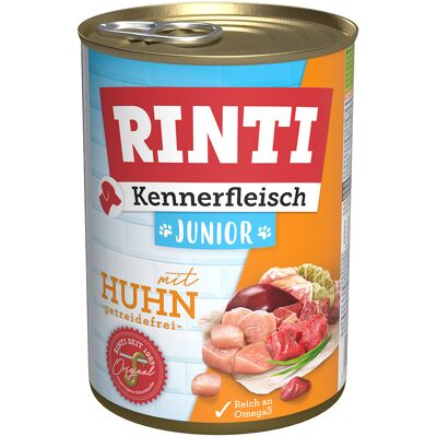 Voordeelverpakking RINTI Kennerfleisch 24 x 400 g - Junior: Kip Voordeelverpakking RINTI Kennerfleisch 24 x 400 g - Junior: Kip