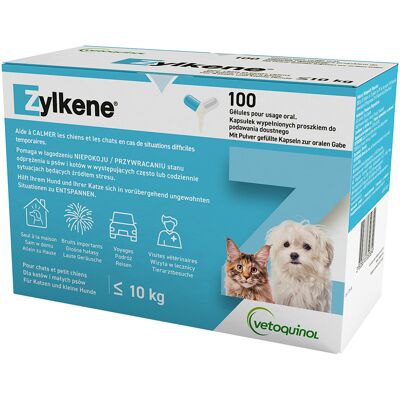 Vetoquinol 100 stuks - Zylkene Capsules voor hond & kat < 10 kg Vetoquinol 100 stuks - Zylkene Capsules voor hond & kat < 10 kg