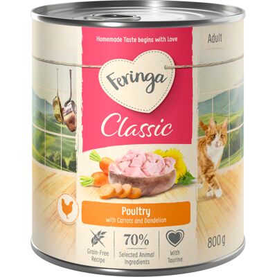 6x800g Feringa Classic Meat Menu Gevogelte Feringa Kattenvoer 6x800g Feringa Classic Meat Menu Gevogelte Feringa Kattenvoer