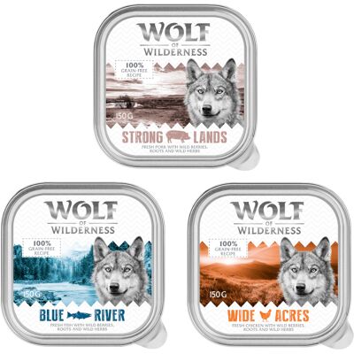 24x150g Adult Bowl Mix Pack: Kip, Vis, Varkensvlees Wolf of Wilderness natvoer voor honden. 24x150g Adult Bowl Mix Pack: Kip, Vis, Varkensvlees Wolf of Wilderness natvoer voor honden.
