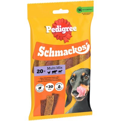14x20 stuks Schmackos Mega Mix 4 soorten Pedigree Hondensnacks 14x20 stuks Schmackos Mega Mix 4 soorten Pedigree Hondensnacks