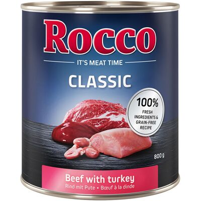 6x800g Rund met Kalkoen Rocco Hondenvoer 6x800g Rund met Kalkoen Rocco Hondenvoer
