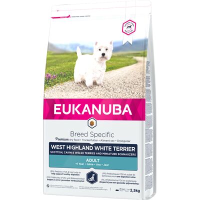 3x2,5kg West Highland White Terriër Eukanuba Breed Specific Hondenvoer 3x2,5kg West Highland White Terriër Eukanuba Breed Specific Hondenvoer