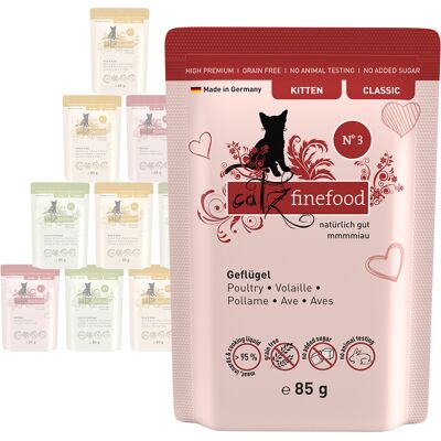 12x 85g catz finefood Kitten Mix (3 Soorten) Kattenvoer nat 12x 85g catz finefood Kitten Mix (3 Soorten) Kattenvoer nat