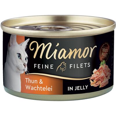 24x100g Tonijn & Kwartelei in gelei Miamor natvoer voor katten 24x100g Tonijn & Kwartelei in gelei Miamor natvoer voor katten