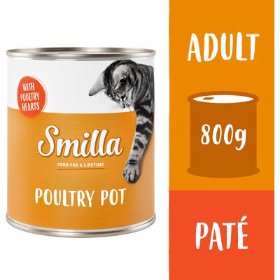6x800g Gevogeltepannetje met 4 Verschillende Smaken Smilla Kattenvoer 6x800g Gevogeltepannetje met 4 Verschillende Smaken Smilla Kattenvoer