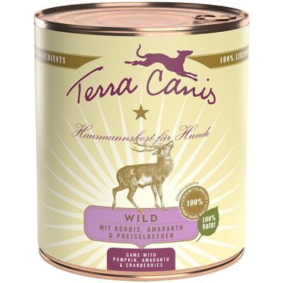 6x800g Wild met Pompoen, Cranberries & Spelt Terra Canis Hondenvoer 6x800g Wild met Pompoen, Cranberries & Spelt Terra Canis Hondenvoer