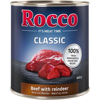 6x800g Rund met Rendier Rocco Hondenvoer 6x800g Rund met Rendier Rocco Hondenvoer