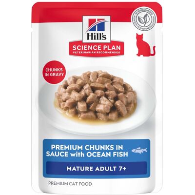 Hill's Science Plan Mature Adult 7+ Zeevis & Kip - Zeevis (12 x 85 g) Hill's Science Plan Mature Adult 7+ Zeevis & Kip - Zeevis (12 x 85 g)