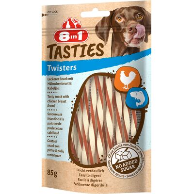 8in1 Tasties Twisters kip - 6 x 85 g 8in1 Tasties Twisters kip - 6 x 85 g
