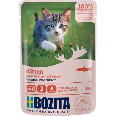 Bozita Hapjes in Saus Kitten 12 x 85 g Kattenvoer - Zalm Bozita Hapjes in Saus Kitten 12 x 85 g Kattenvoer - Zalm