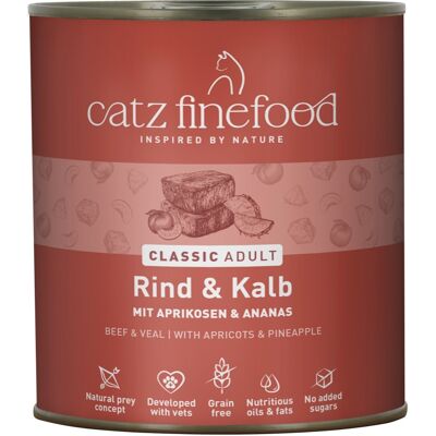 catz finefood Blik 6 x 800 g Kattenvoer - Rund & Kalf catz finefood Blik 6 x 800 g Kattenvoer - Rund & Kalf