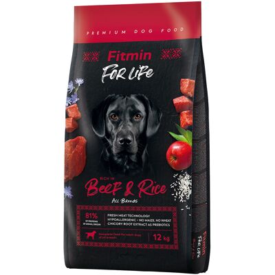 Fitmin Dog For Life, Rundvlees en Rijst - 12 kg Fitmin Dog For Life, Rundvlees en Rijst - 12 kg