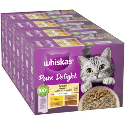 48x85g Gevogelte Ragout in Gelei Pure Delight Whiskas Kattenvoer 48x85g Gevogelte Ragout in Gelei Pure Delight Whiskas Kattenvoer