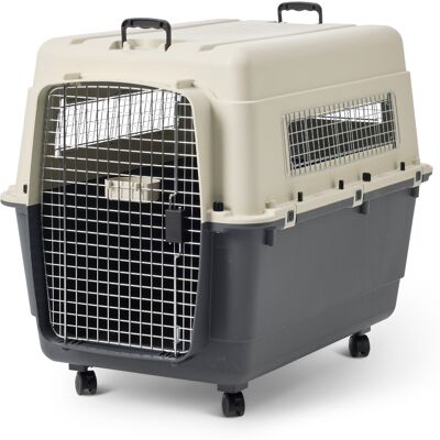 savic Transportbox Feria met Wieltjes - Maat 6: L, antraciet/beige savic Transportbox Feria met Wieltjes - Maat 6: L, antraciet/beige