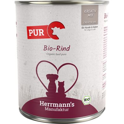 Herrmanns Herrmann's Vlees Puur 6 x 800 g Hondenvoer - Bio-Rund Herrmanns Herrmann's Vlees Puur 6 x 800 g Hondenvoer - Bio-Rund
