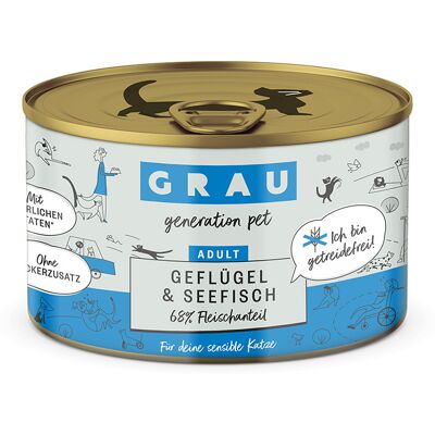 Grau Smulpotje Graanvrij Voordeelpakket 24 x 200 g - Gevogelte & zeevis Grau Smulpotje Graanvrij Voordeelpakket 24 x 200 g - Gevogelte & zeevis