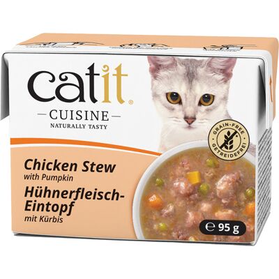 12x95g Catit Cuisine stoofschotel kip met pompoen natvoer voor katten 12x95g Catit Cuisine stoofschotel kip met pompoen natvoer voor katten