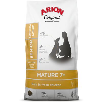 12 kg Arion Original Mature 7+ Medium/Large Kip hondenvoer droog 12 kg Arion Original Mature 7+ Medium/Large Kip hondenvoer droog