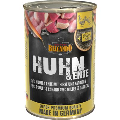 6 x 400 g Belcando Super Premium Kip & eend met gierst & wortelen Hondenvoer 6 x 400 g Belcando Super Premium Kip & eend met gierst & wortelen Hondenvoer