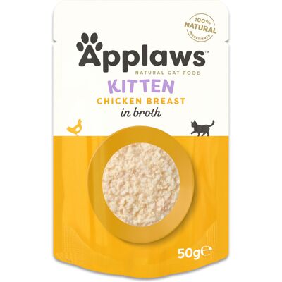Voordeelverpakking 24x50g kipfilet Applaws Natural Kitten in bouillon natvoer voor katten Voordeelverpakking 24x50g kipfilet Applaws Natural Kitten in bouillon natvoer voor katten