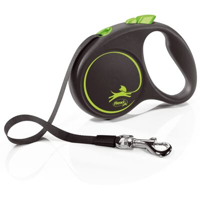 flexi Black Design riem groen, 5m maat S: tot 15kg hond flexi Black Design riem groen, 5m maat S: tot 15kg hond