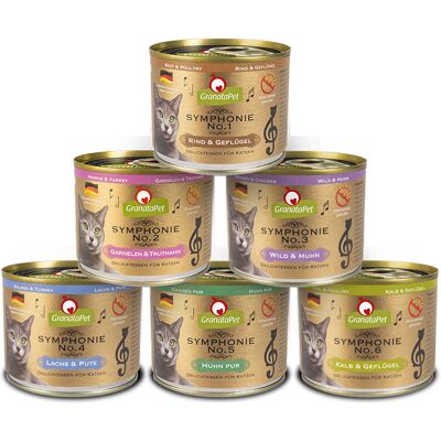 6x200g GranataPet Symphonie (6 soorten) Kattenvoer 6x200g GranataPet Symphonie (6 soorten) Kattenvoer