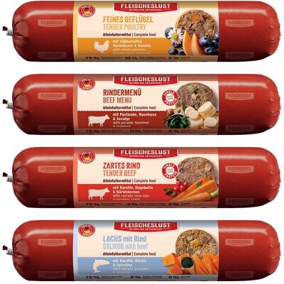 Fleischeslust Classic 6 x 800 g - Mixpakket (4 Soorten) Fleischeslust Classic 6 x 800 g - Mixpakket (4 Soorten)