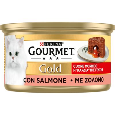 24x85g Gourmet Gold Smeltende Kern Zalm Natvoer Kat 24x85g Gourmet Gold Smeltende Kern Zalm Natvoer Kat