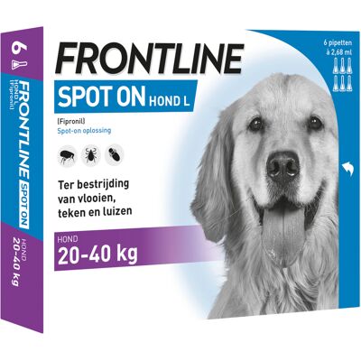 Frontline Spot-On Hond , 20 tot 40 kg 6 Pipetten Frontline Spot-On Hond , 20 tot 40 kg 6 Pipetten