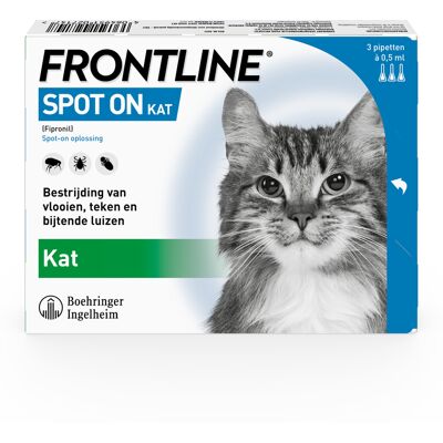 Frontline Spot-On voor Katten 3 Pipetten Frontline Spot-On voor Katten 3 Pipetten