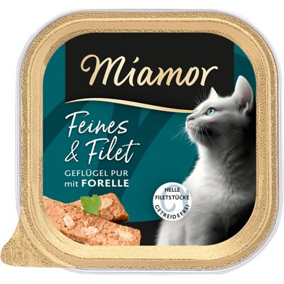 16x 100g Miamor Fine & Filet Gevogelte Pur & Forel Natvoer voor katten 16x 100g Miamor Fine & Filet Gevogelte Pur & Forel Natvoer voor katten