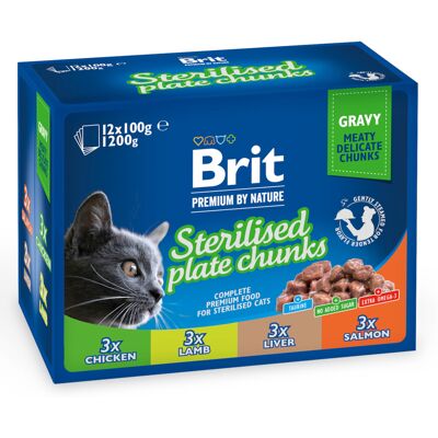 12x100g Sterilised Plate Brit Premium Cat natvoer voor katten 12x100g Sterilised Plate Brit Premium Cat natvoer voor katten