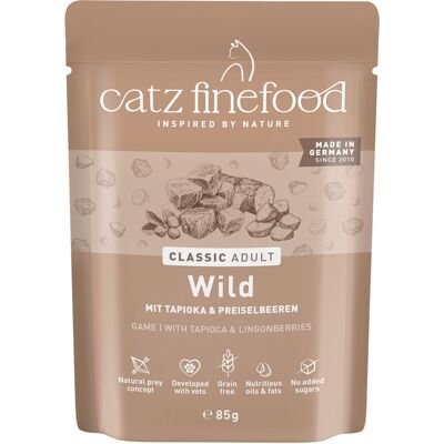 catz finefood Maaltijdzakjes Voordeelpakket 16 x 85 g Kattenvoer - Wild catz finefood Maaltijdzakjes Voordeelpakket 16 x 85 g Kattenvoer - Wild