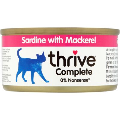 12x75g Adult Wet Complete Sardientjes & Makreel Thrive Kattenvoer 12x75g Adult Wet Complete Sardientjes & Makreel Thrive Kattenvoer