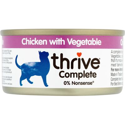 12x75g Adult Wet Complete Kip met Groenten Thrive Kattenvoer 12x75g Adult Wet Complete Kip met Groenten Thrive Kattenvoer