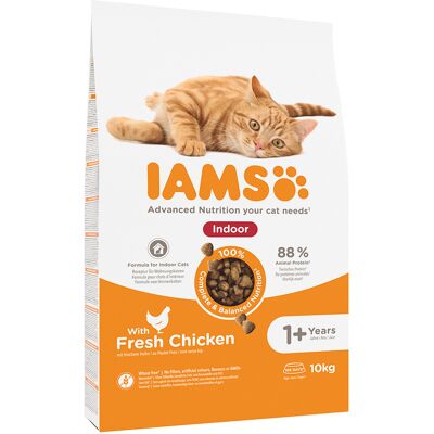 10kg Cat Adult Indoor Kip IAMS Kattenvoer 10kg Cat Adult Indoor Kip IAMS Kattenvoer