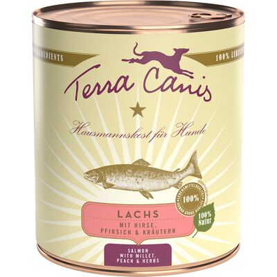 6x800g Terra Canis Zalm met gierst, perzik en kruiden nat hondenvoer 6x800g Terra Canis Zalm met gierst, perzik en kruiden nat hondenvoer