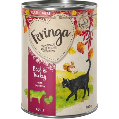6x400g Classic Meat Herfstmenu Rund & Kalkoen met Pompoen Feringa Kattenvoer nat 6x400g Classic Meat Herfstmenu Rund & Kalkoen met Pompoen Feringa Kattenvoer nat