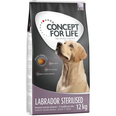 12kg Labrador Sterilised Concept for Life Hondenvoer 12kg Labrador Sterilised Concept for Life Hondenvoer