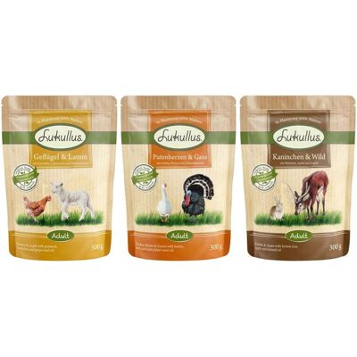 24x300g Maaltijdzakjes 2 Lukullus Hondenvoer 24x300g Maaltijdzakjes 2 Lukullus Hondenvoer